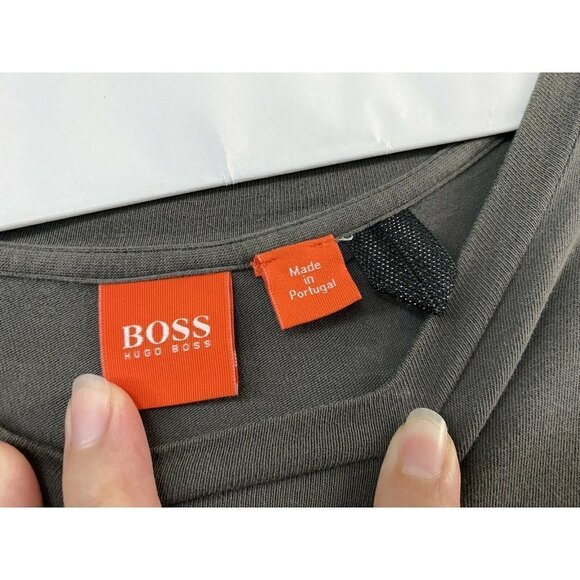 Hugo Boss Men’s Cotton Grey Long Sleeve Pullover Shirt Top Size Medium M - Picture 3 of 6